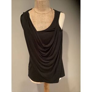 Ella Moss Womens Small Black Draped Layered Tank Bella